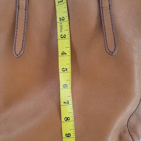 👜 Fossil Convertible Pebbled Leather Satchel–Backpack–Shoulder Bag | Tan - Picture 10 of 11